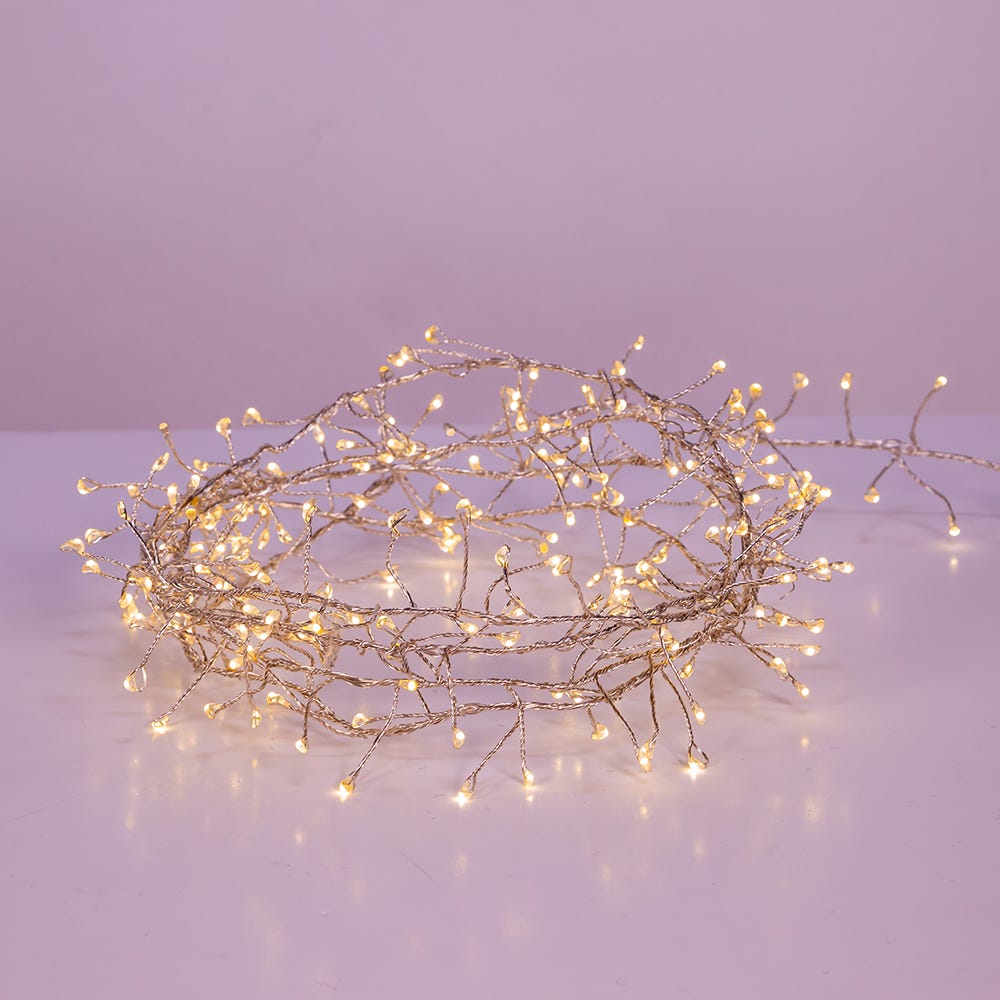 Kurt Adler 240-Light 8-Feet Warm White LED Twinkle Cluster Fairy Light Set